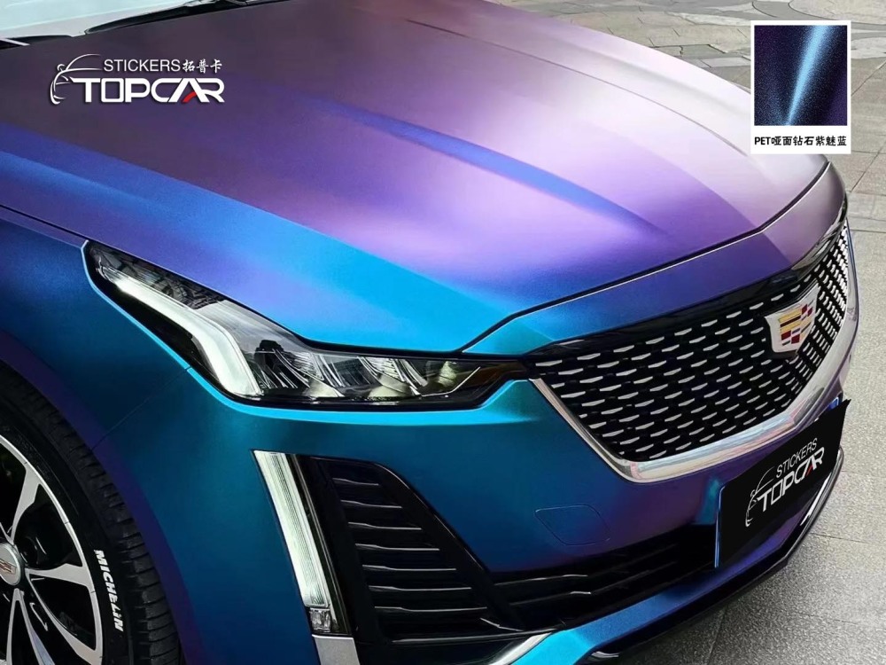 Sophisticated Car Color Film Innovations with TOPCAR Matte Chameleon Purple Blue Premium Car Chameleon Vinyl Stickers