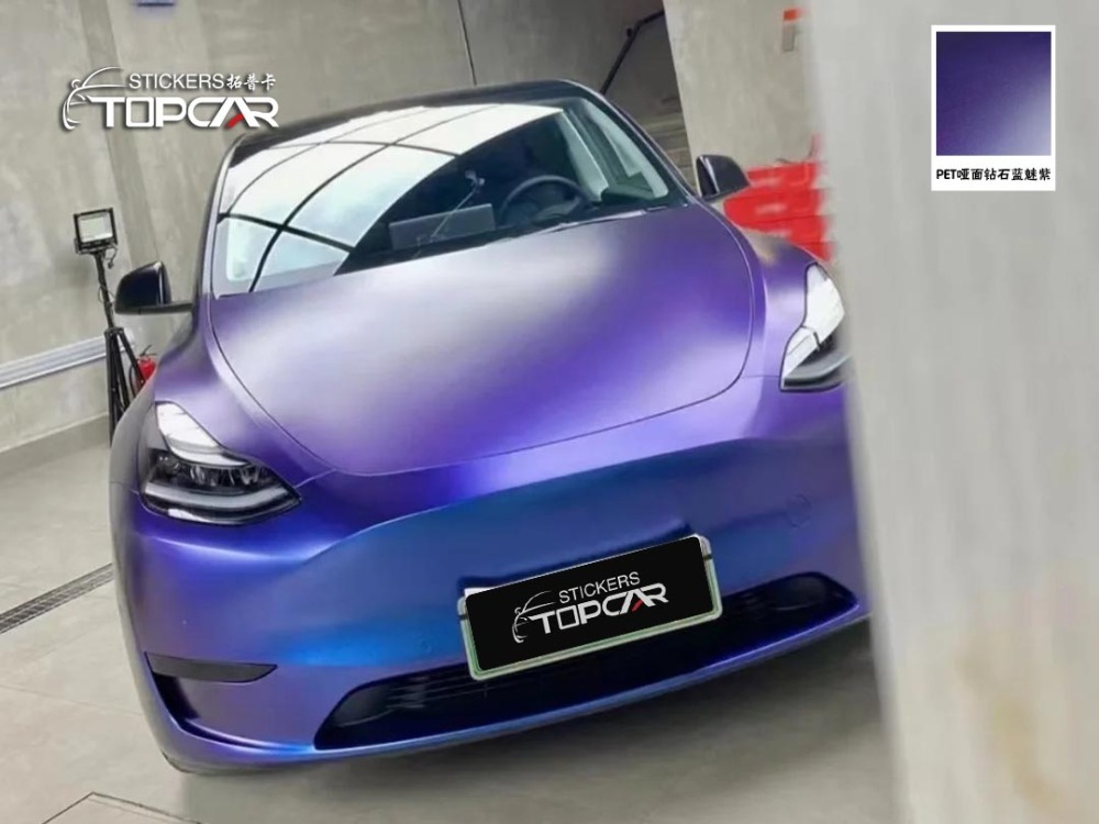 Advanced Car Wrap Printed Vinyl Solutions Featuring TOPCAR Matte Chameleon Blue Purple for Professional Car Full Body Vinyl Sticker Applications