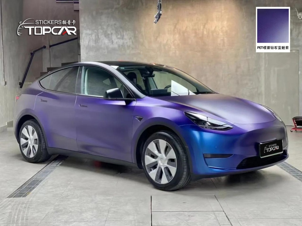 Advanced Car Wrap Printed Vinyl Solutions Featuring TOPCAR Matte Chameleon Blue Purple for Professional Car Full Body Vinyl Sticker Applications