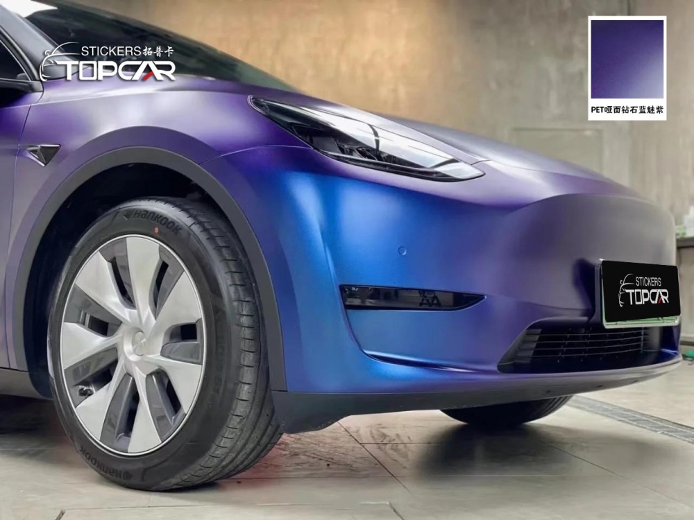 Advanced Car Wrap Printed Vinyl Solutions Featuring TOPCAR Matte Chameleon Blue Purple for Professional Car Full Body Vinyl Sticker Applications