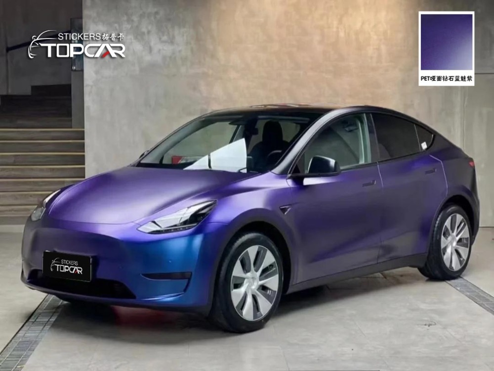Advanced Car Wrap Printed Vinyl Solutions Featuring TOPCAR Matte Chameleon Blue Purple for Professional Car Full Body Vinyl Sticker Applications