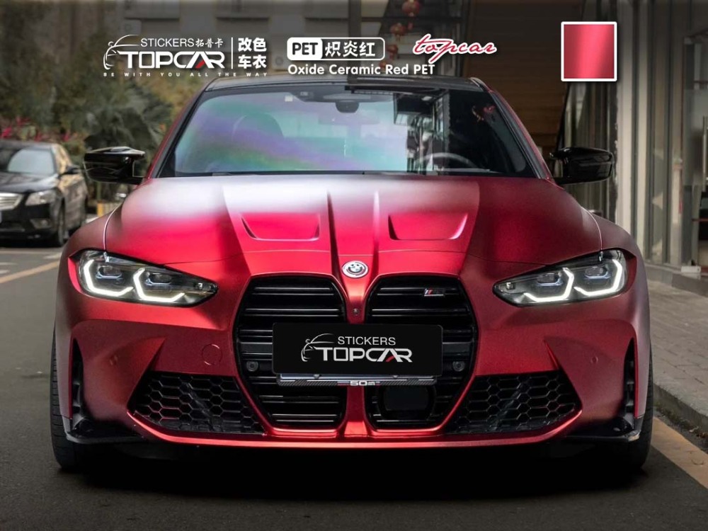 Premium Vinyl Car Wrap Sticker Solutions with TOPCAR Oxide Ceramic Red in Modern Vinyl Auto Wrap Colors