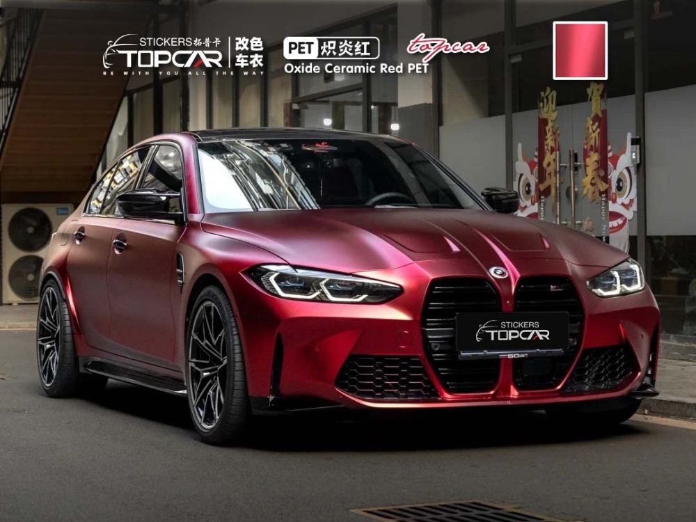 Premium Vinyl Car Wrap Sticker Solutions with TOPCAR Oxide Ceramic Red in Modern Vinyl Auto Wrap Colors