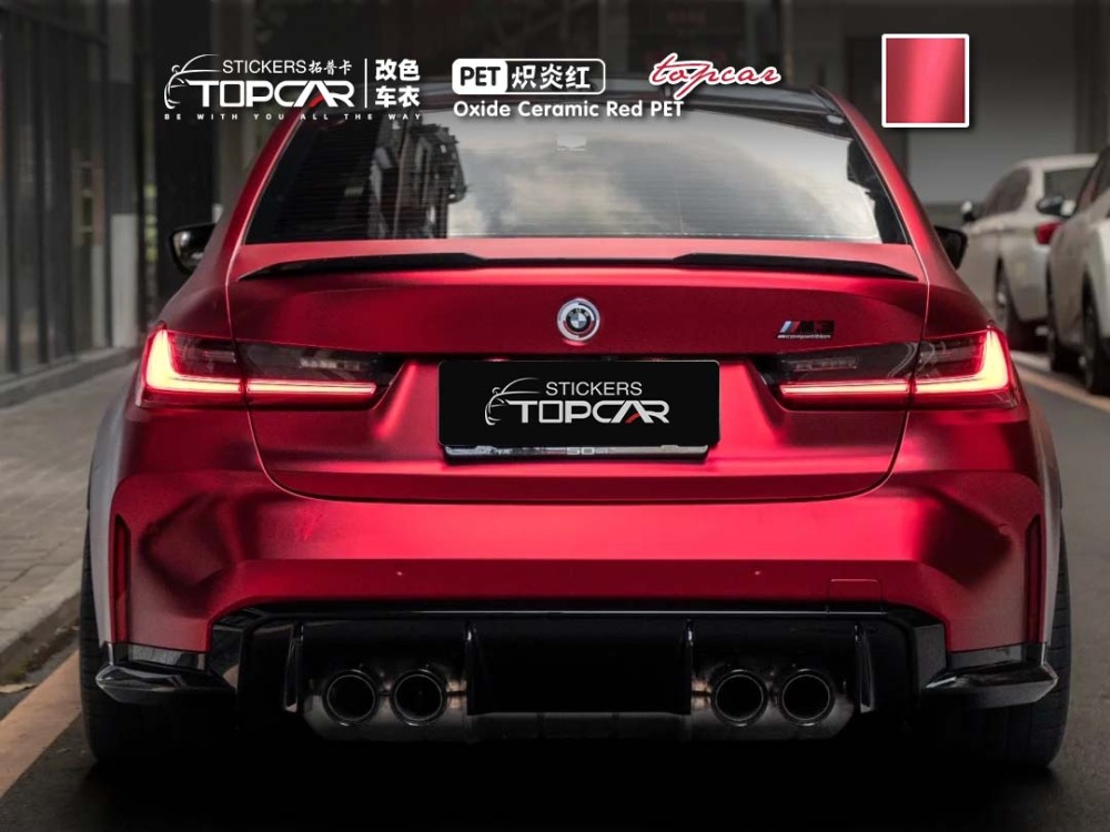 Premium Vinyl Car Wrap Sticker Solutions with TOPCAR Oxide Ceramic Red in Modern Vinyl Auto Wrap Colors