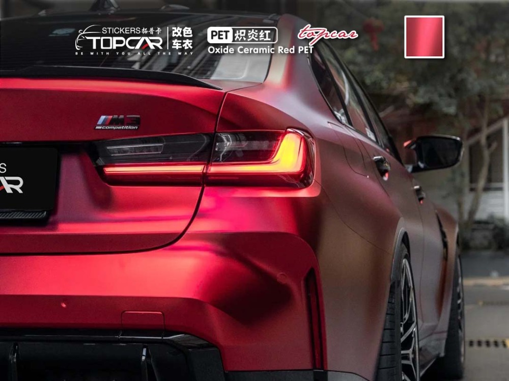 Premium Vinyl Car Wrap Sticker Solutions with TOPCAR Oxide Ceramic Red in Modern Vinyl Auto Wrap Colors