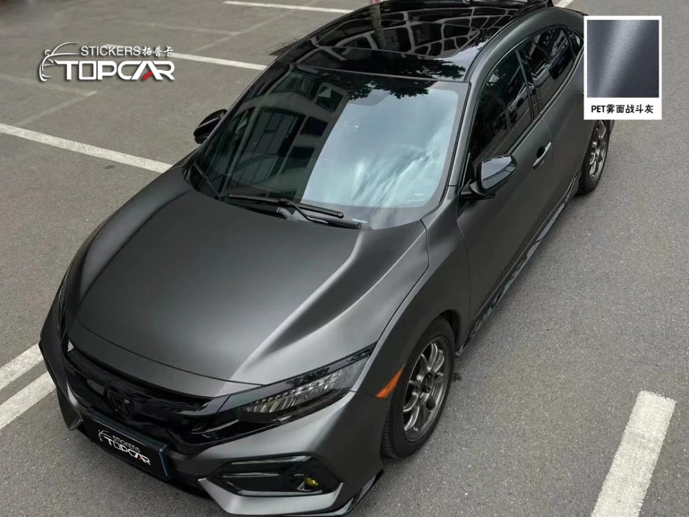 Industrial Car Wrap Grey Solutions Featuring TOPCAR Fog Grey for Technical Car Body Wrap Sticker Applications