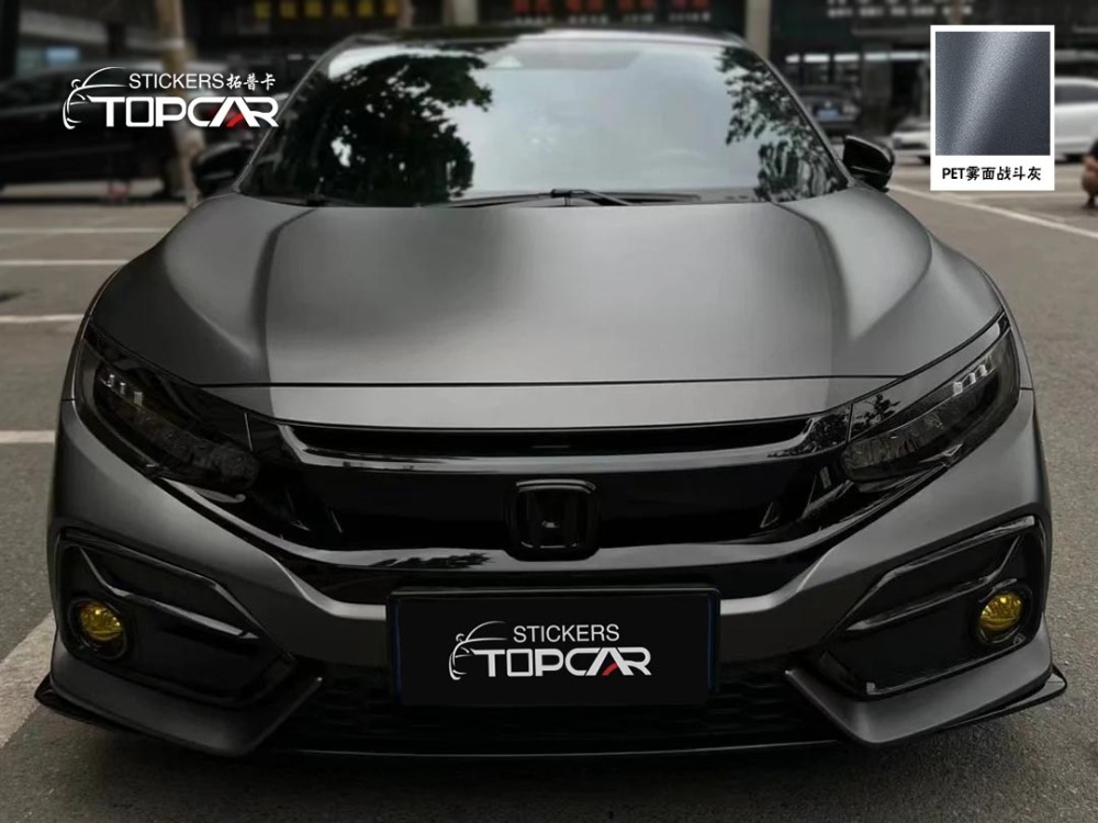 Industrial Car Wrap Grey Solutions Featuring TOPCAR Fog Grey for Technical Car Body Wrap Sticker Applications