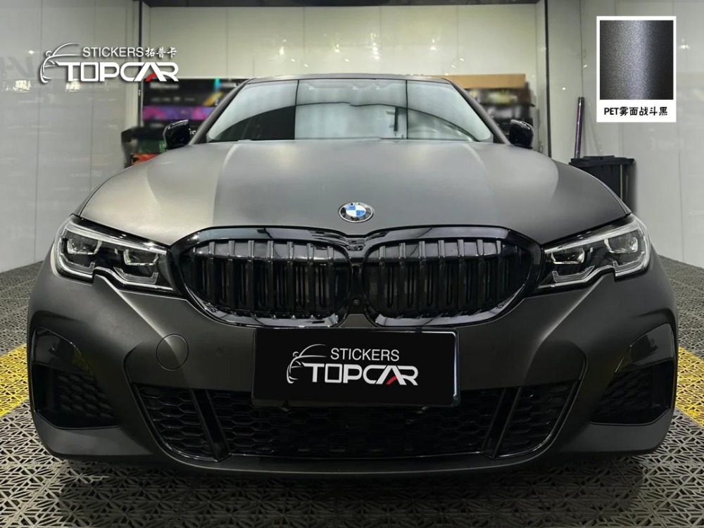 Technical Car Wrap Vinyl Stretch Film Solutions Featuring TOPCAR Fog Black in Professional Car Wrapping Foil Systems
