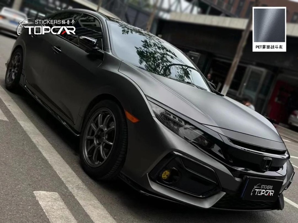 Industrial Car Wrap Grey Solutions Featuring TOPCAR Fog Grey for Technical Car Body Wrap Sticker Applications