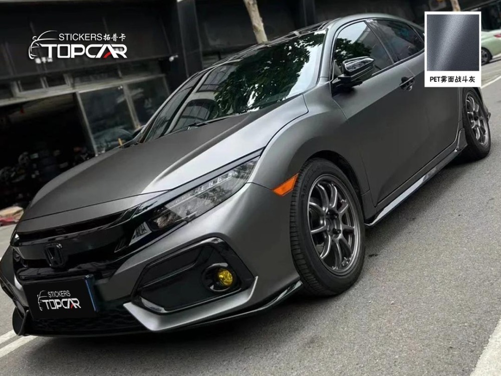 Industrial Car Wrap Grey Solutions Featuring TOPCAR Fog Grey for Technical Car Body Wrap Sticker Applications
