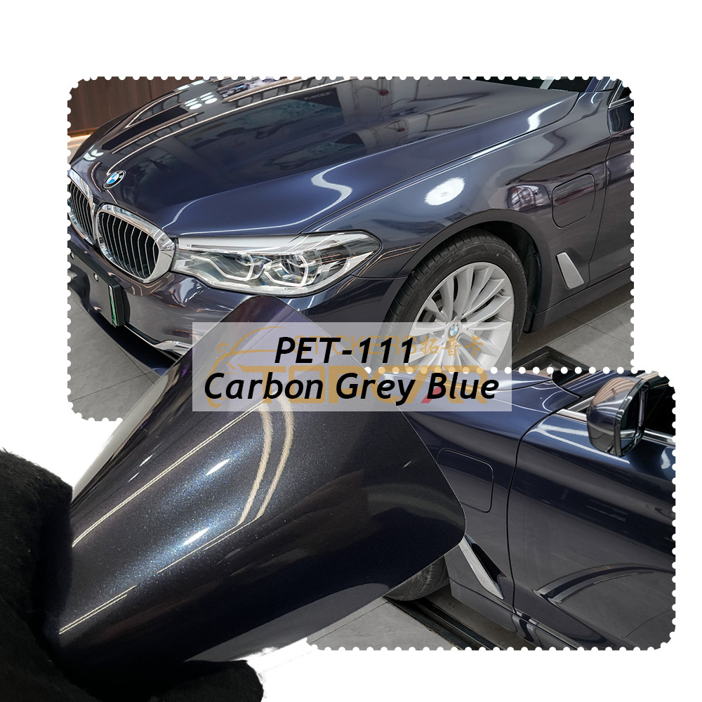 Technical Car Light Color Change Film Systems Featuring TOPCAR Carbon Grey Blue in Advanced Car Films Collections
