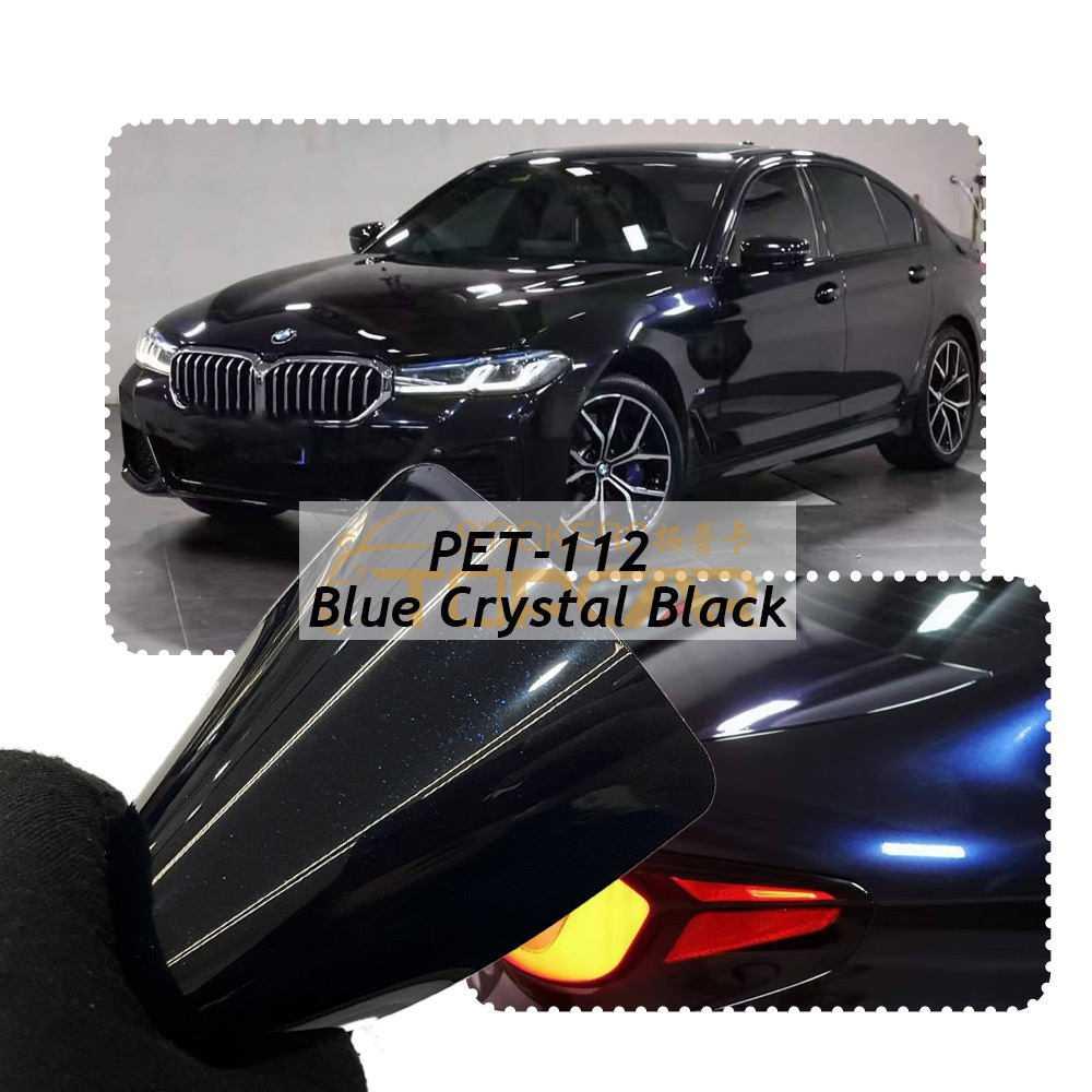 Technical Vinyl Car Sticker Manufacture Systems Featuring TOPCAR Paint Metallic Blue Crystal Black in Advanced Car Films Technology