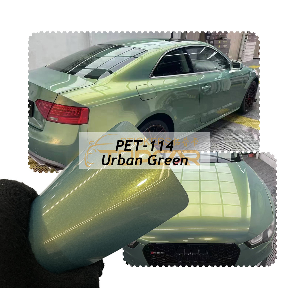Technical Car Vinyl Wrap Green Systems Featuring TOPCAR Porsche Urban Green in Professional Car Wrap Printed Vinyl Applications