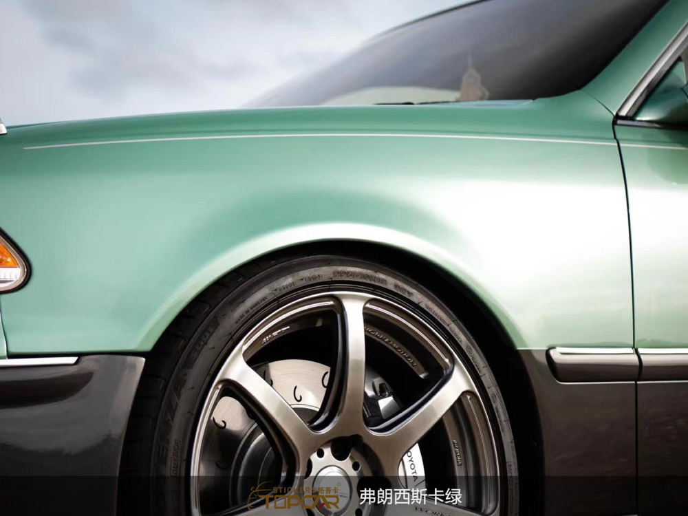 Technical Wrap Stretch Film Systems Featuring TOPCAR Francesca Green in Professional Vinyl Wrapping Vehicles Applications