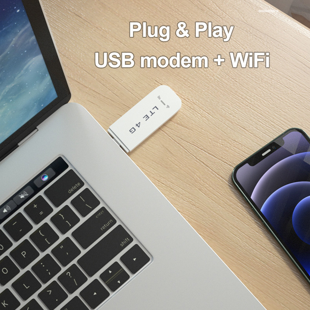 Portable WiFi 4G WiFi Router with SIM Card Slot LTE USB WiFi Modem High Speed Portable Travel Hotspot Mini Router Unlocked 4G dongle Plug and Play for Cars for Powerbank for Traveling