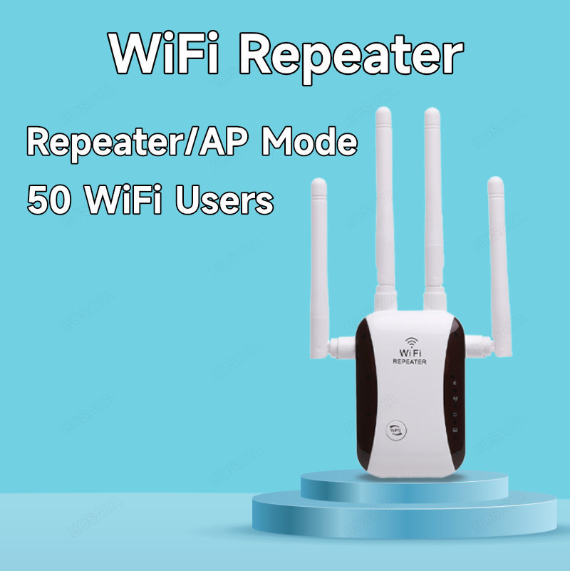 WiFi Extender WiFi Repeater Signal Booster for House Up to 5000 sq.ft and 40 Devices, External WiFi Antenna x 4, RJ45 Port x 1, WPS, WiFi Range Extender, WiFi Amplifier, Easy one Key Setup