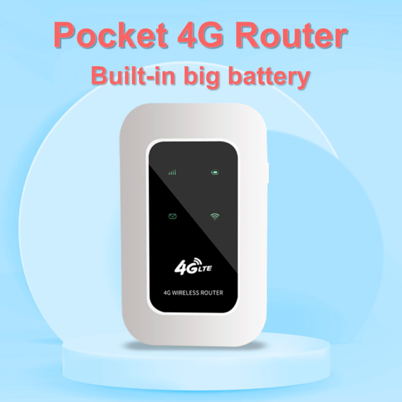 Portable WiFi 4G SIM Card Router 10 WiFi Users Built-in Battery LED Indicators Saving Power High Speed Travel Hotspot 4G LTE WiFi Modem Mini Router Unlocked 4G mifi Pocket WiFi