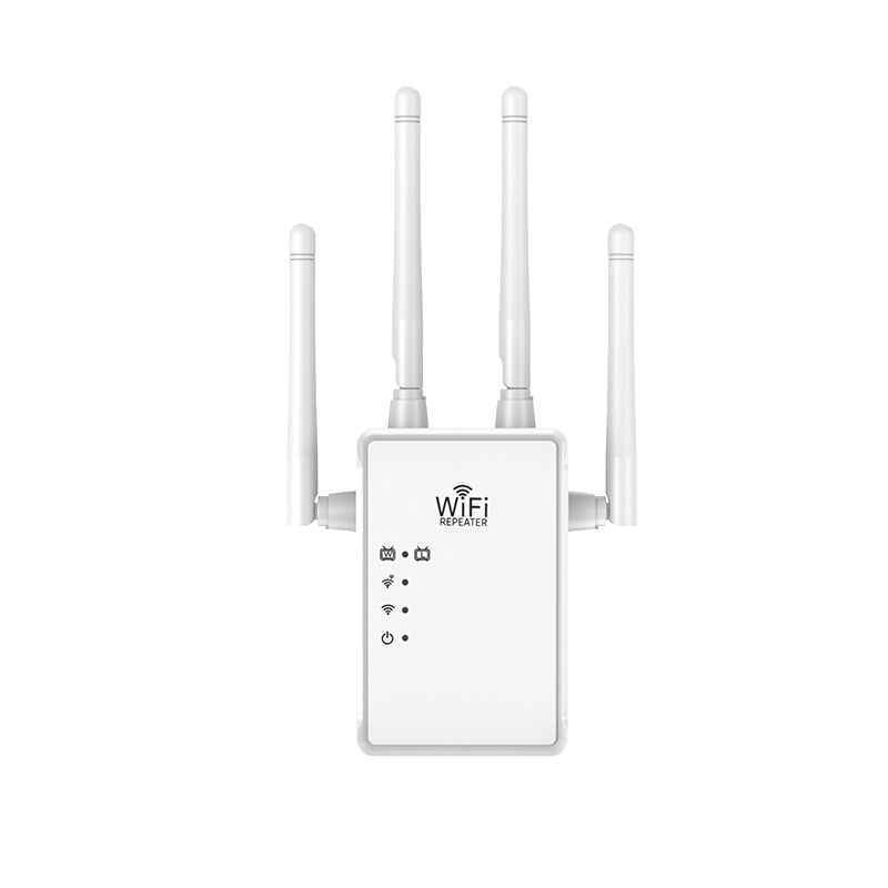 WiFi Extender WiFi Repeater 1200Mbps (AC1200) Dual Bands Signal Booster for 5000 sq.ft and 68 Devices, Big External Antenna x 4, RJ45 Port x 2, WiFi Range Amplifier, Easy 1-tap Setup