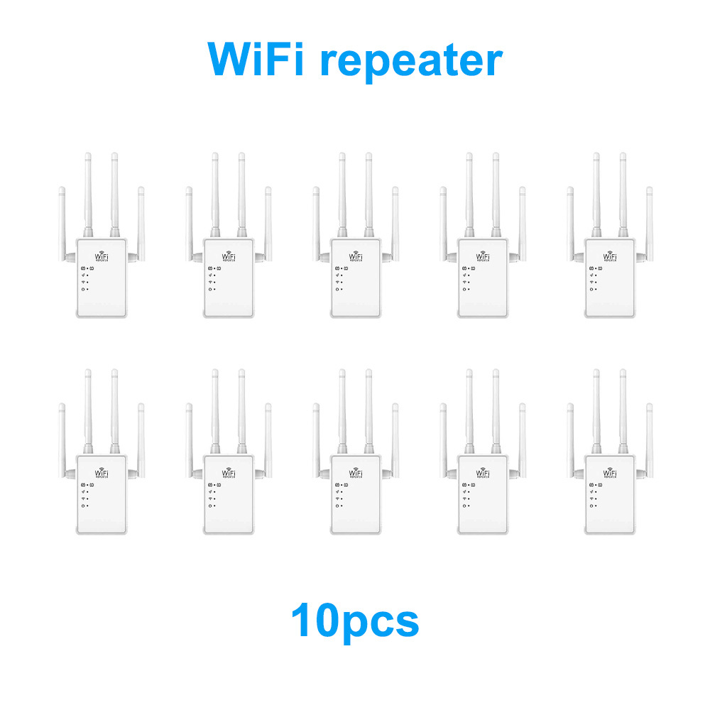 WiFi Extender WiFi Repeater 1200Mbps (AC1200) Dual Bands Signal Booster for 5000 sq.ft and 68 Devices, Big External Antenna x 4, RJ45 Port x 2, WiFi Range Amplifier, Easy 1-tap Setup