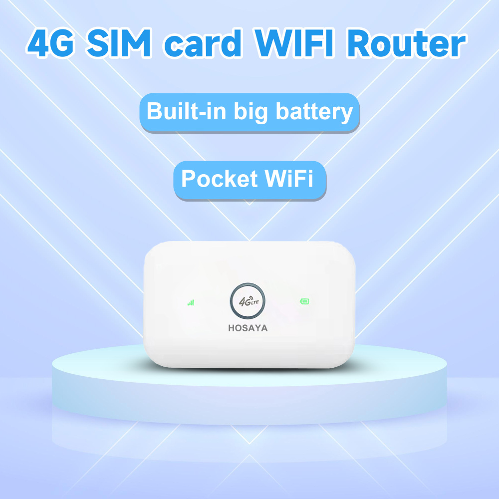 HOSAYA 4G SIM card wifi router portable wifi modem 4G CPE hotspot 8 WIFI Users | 2100mAh Removable Battery