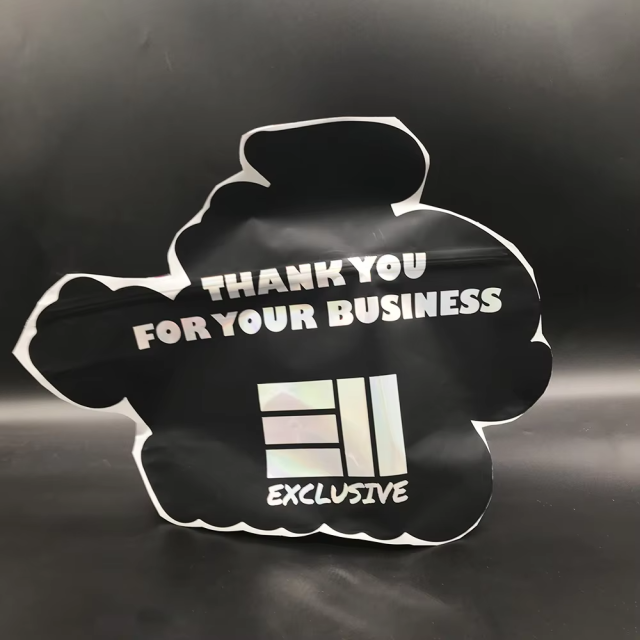 Digital Printing Custom Special Shape 3.5 7 14 28 g Die Cut Mylar Bag Childproof Reaselable Aluminum Holographic Foil Pouch