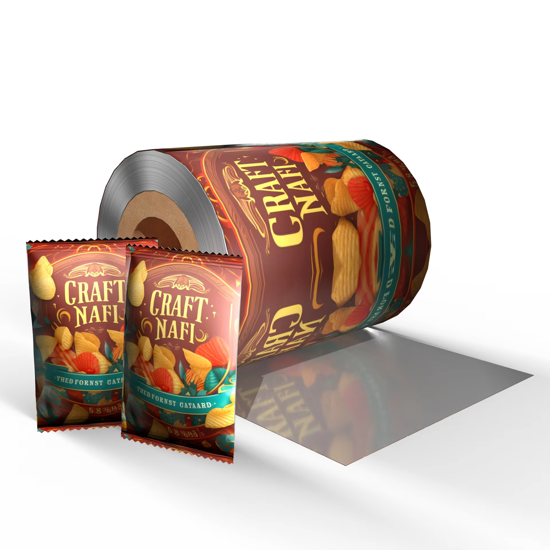 Laminated Food Grade Puffed Food Packaging Plastic Film Rolls Potato Chips Sachet Film Roll