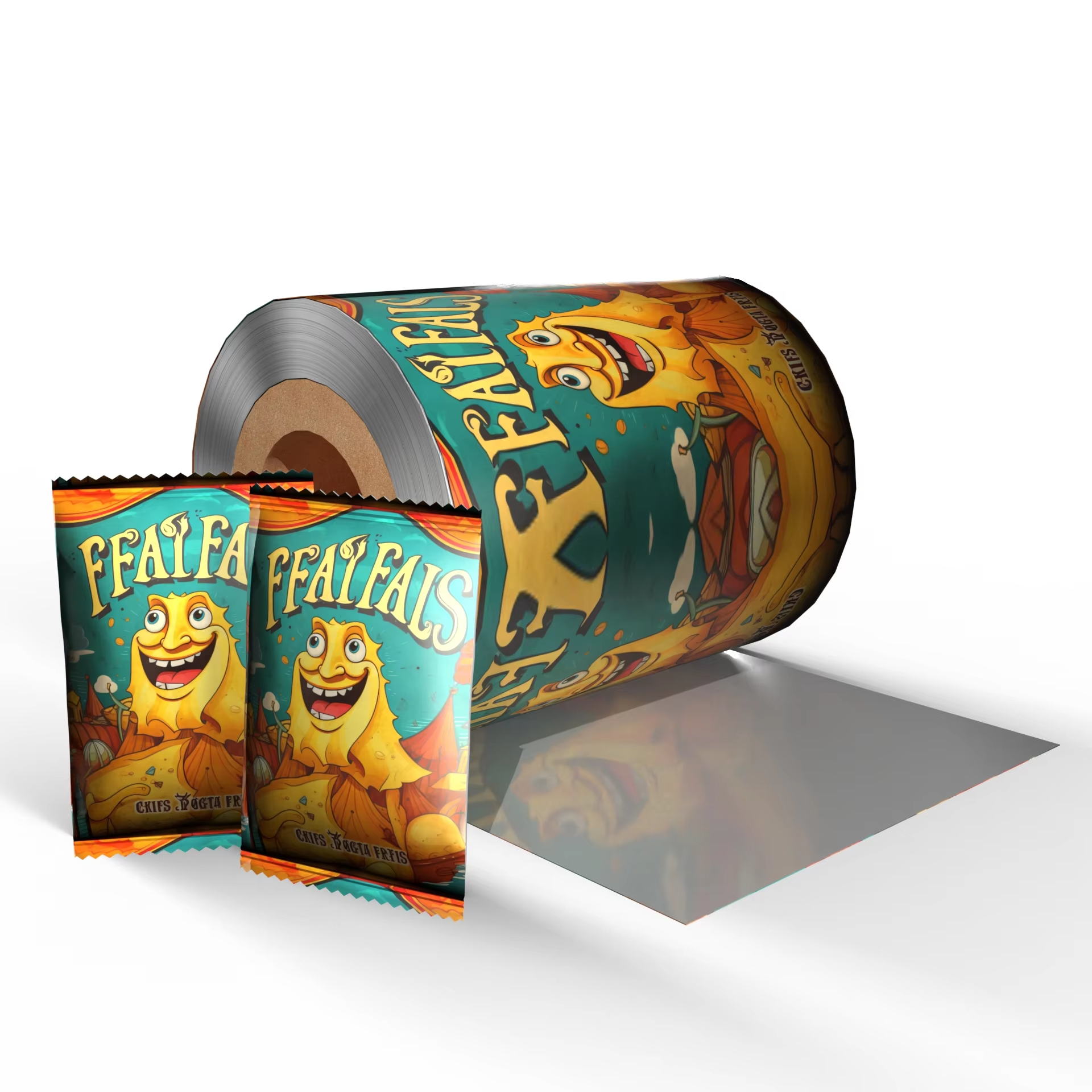 Laminated Food Grade Puffed Food Packaging Plastic Film Rolls Potato Chips Sachet Film Roll