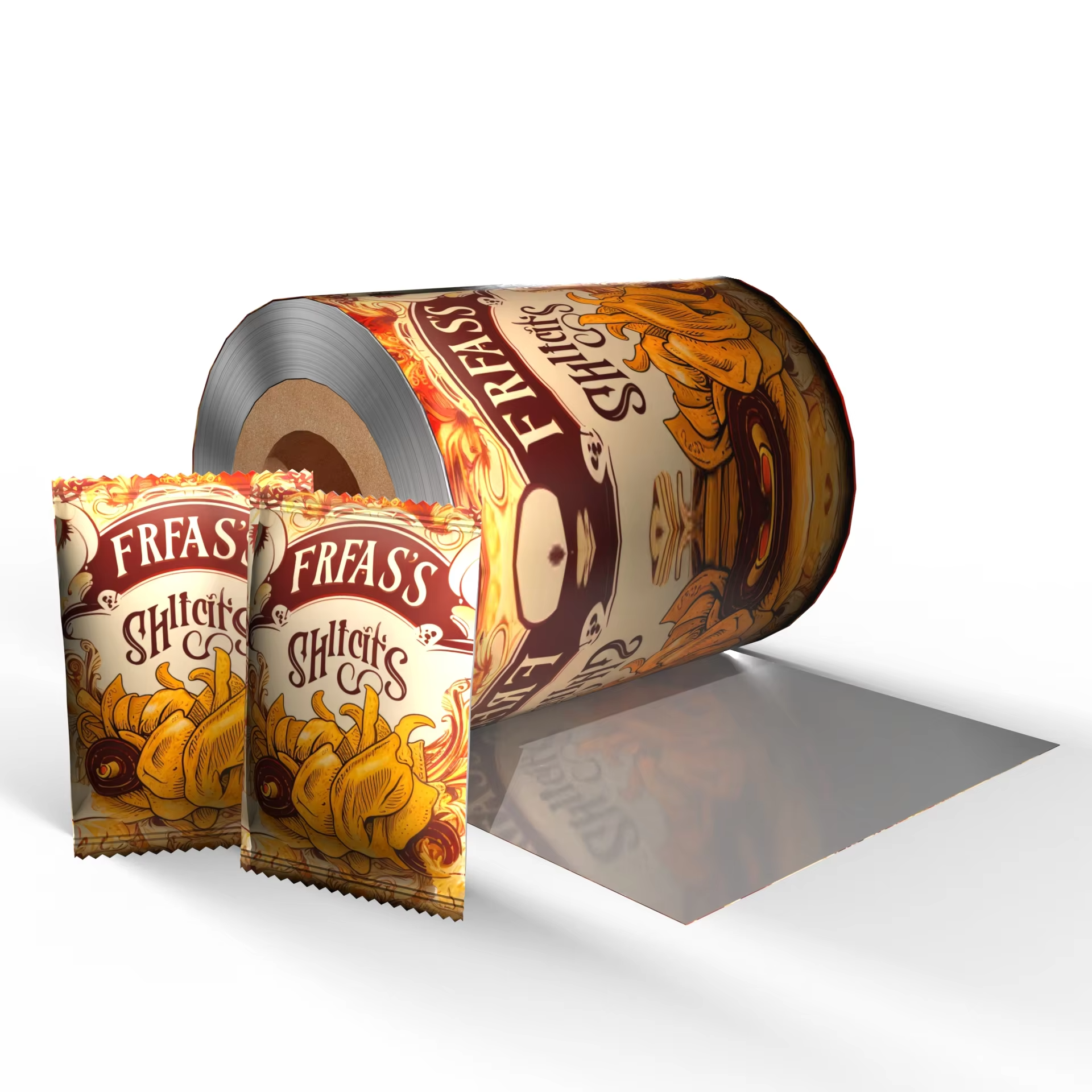 Laminated Food Grade Puffed Food Packaging Plastic Film Rolls Potato Chips Sachet Film Roll