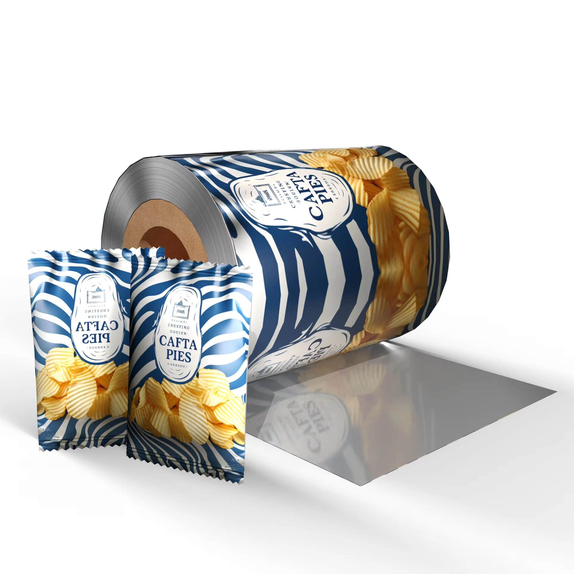 Snack Food Plastic Packaging Film Manufacture Aluminum Roll Film Glossy Matte Film Rolls Printed
