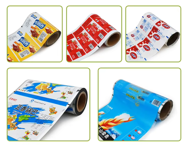 Custom print foil aluminum laminated juice popsicle potato chip snack flexible soft food grade packaging plastic roll film stock