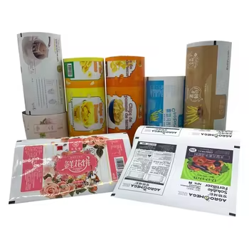 Factory price bopp plastic custom own logo printed packaging wrap roll film for cake snacks powder food packing