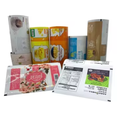 Factory price bopp plastic custom own logo printed packaging wrap roll film for cake snacks powder food packing
