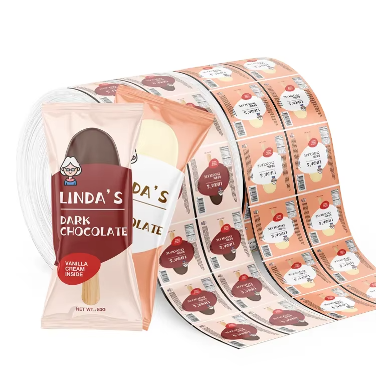 Custom print foil aluminum laminated juice popsicle potato chip snack flexible soft food grade packaging plastic roll film stock