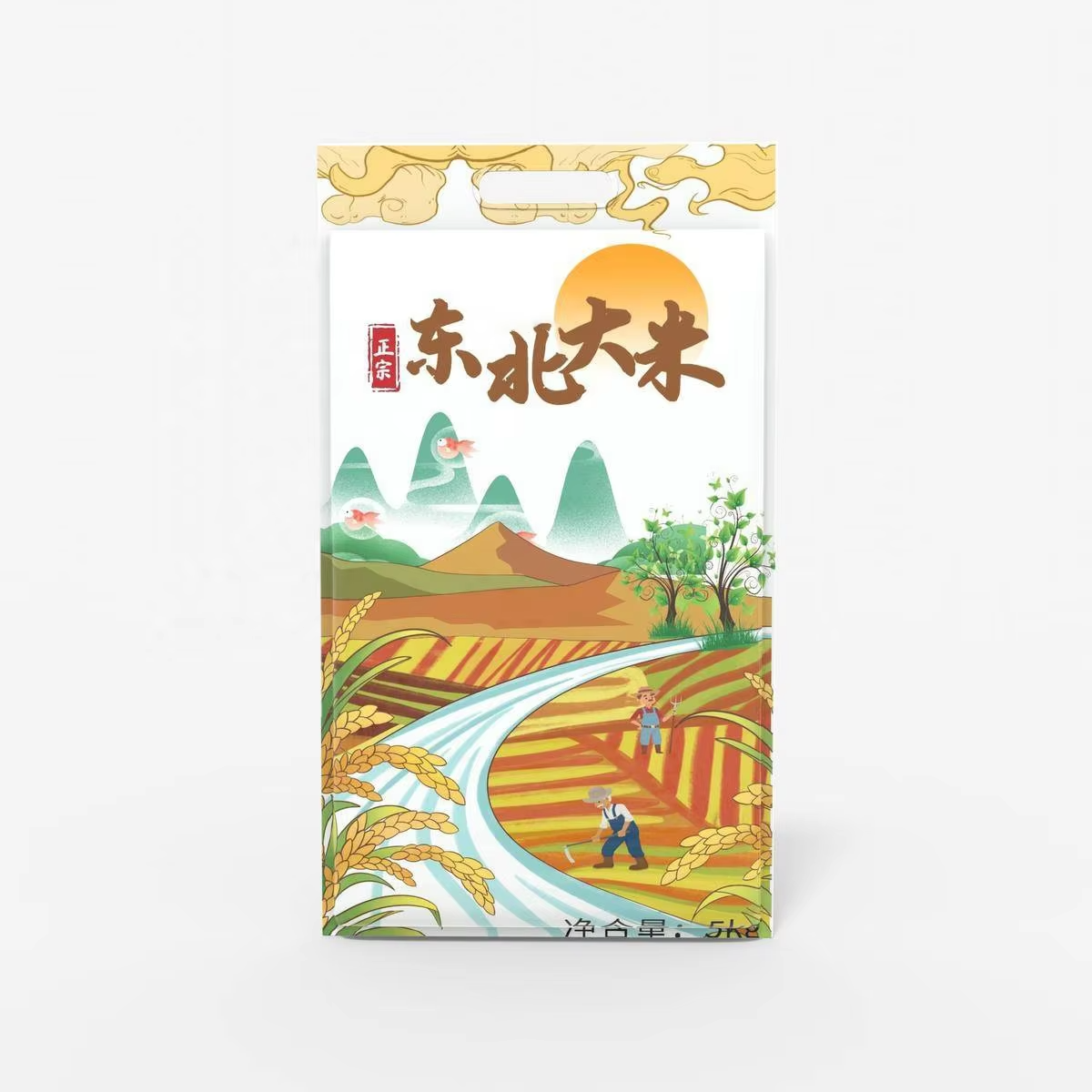 Custom Rice Bag 2kg 5kg Laminated Material Polypropylene Plastic Sack Rice Packing 2.5 kg 3kg Bag