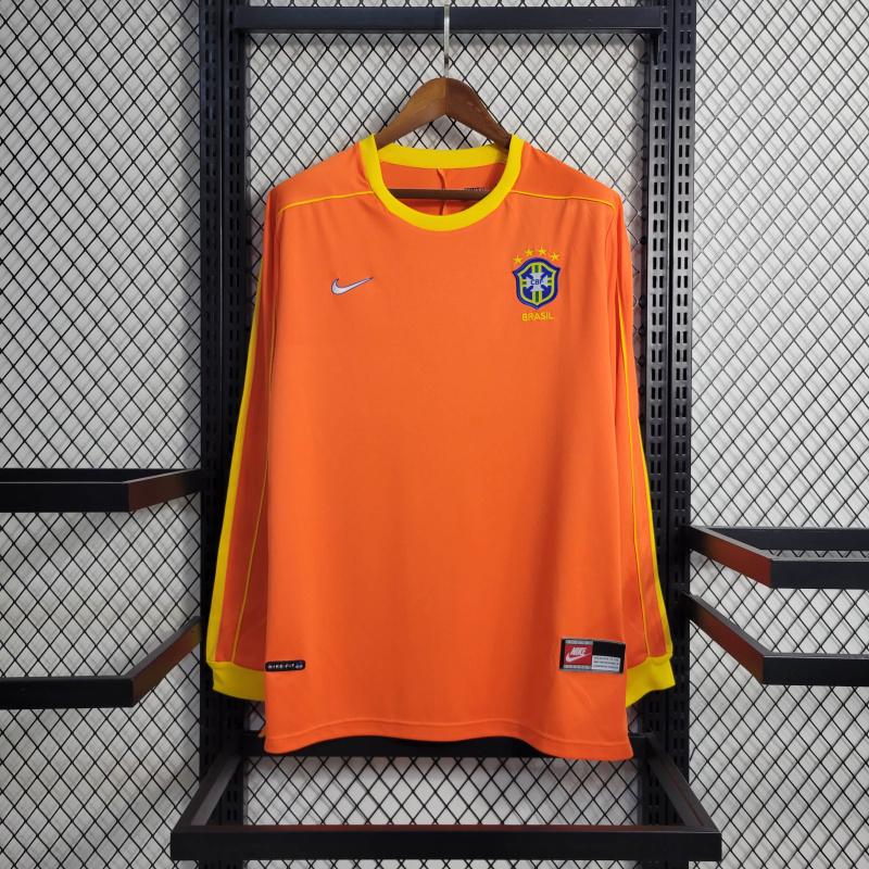 Retro Long Sleeve 1998 Brazil Goalkeeper Size S-XXL