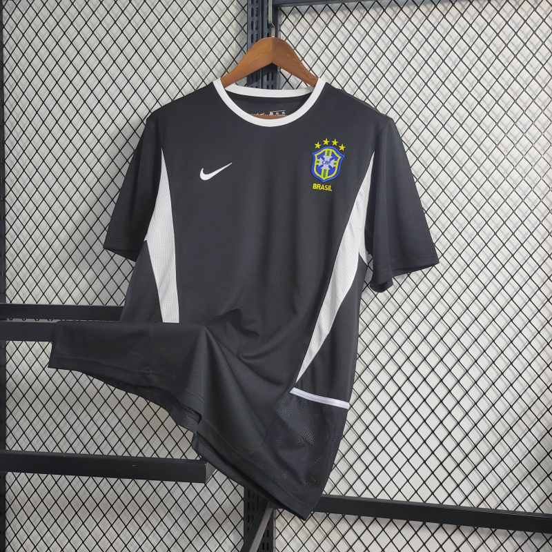 Retro 2002 Brazil Black Goalkeeper Size S-XXL