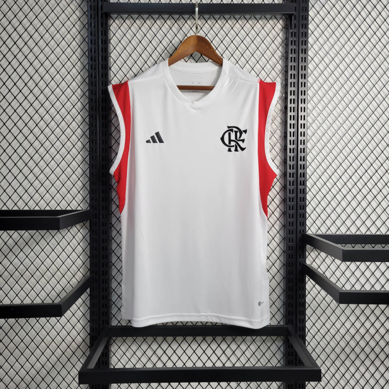 23/24 Flamengo Training Suit White Tank Top Size S-4XL