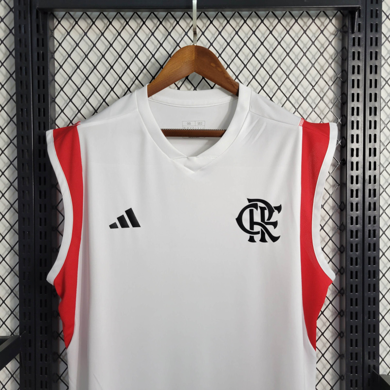 23/24 Flamengo Training Suit White Tank Top Size S-4XL
