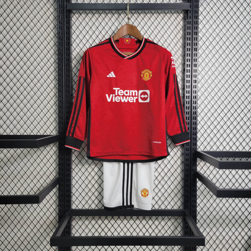 23/24 kids Manchester United home long sleeve size 16-28