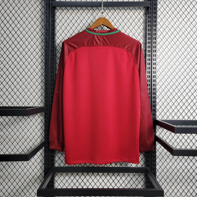 Retro 16/17 Portugal Home Long Sleeve Size S-XXL