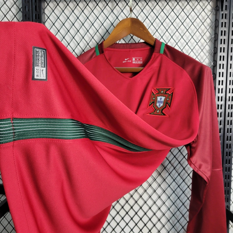 Retro 16/17 Portugal Home Long Sleeve Size S-XXL