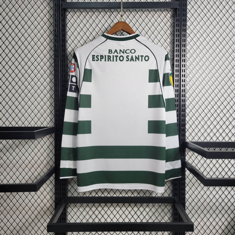 Retro 01/03 Sporting Lisbon Home Long Sleeve Size S-XXL