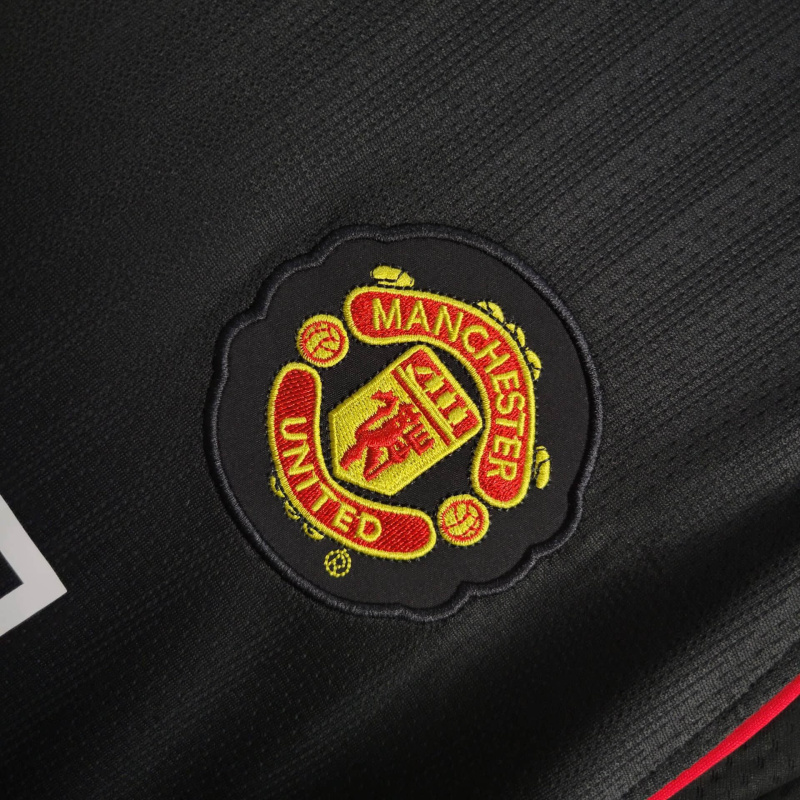 Manchester United Black Long sleeve 2007/08 Retro Football Team Shirt