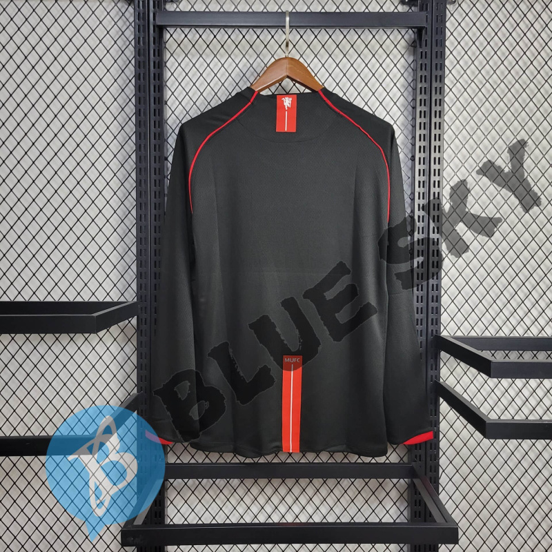 Manchester United Black Long sleeve 2007/08 Retro Football Team Shirt