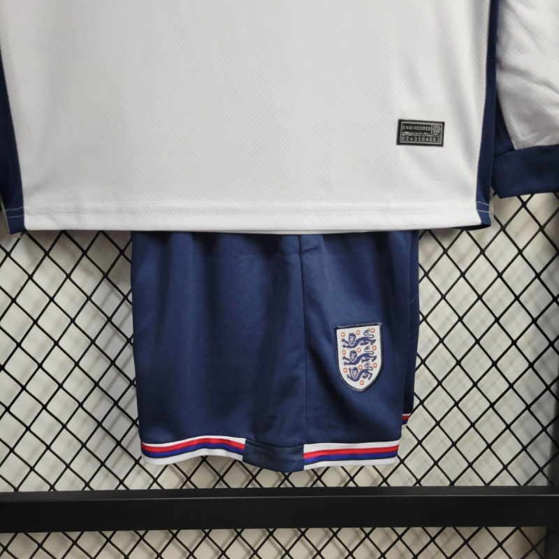 England Home 24/25 KIDS Long sleeve Football Team Shirt