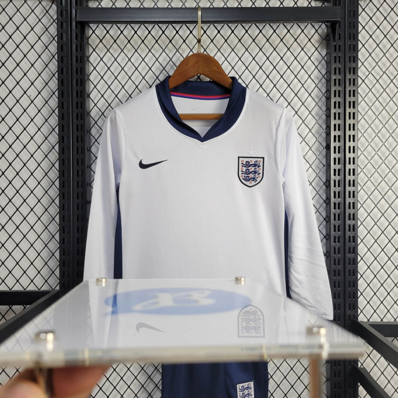 England Home 24/25 KIDS Long sleeve Football Team Shirt