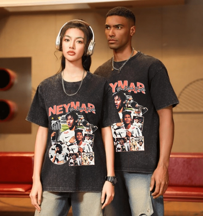 Santos Neymar JR Global superstar football team casual T-shirt