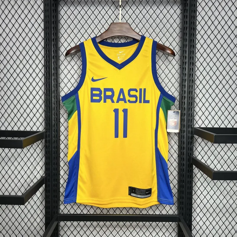 NBA Brazil 2024/25 Gui Santos #11 Home Basketball Jersey Basketball Team Shirt