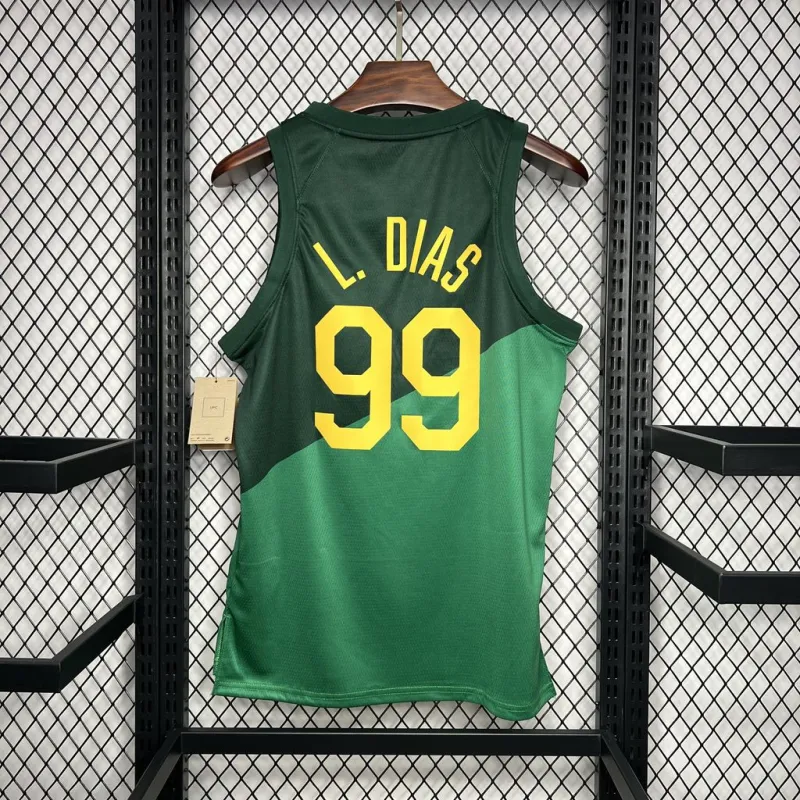 NBA Brazil 2024/25 L. DIas#99 Away Basketball Jersey Basketball Team Shirt