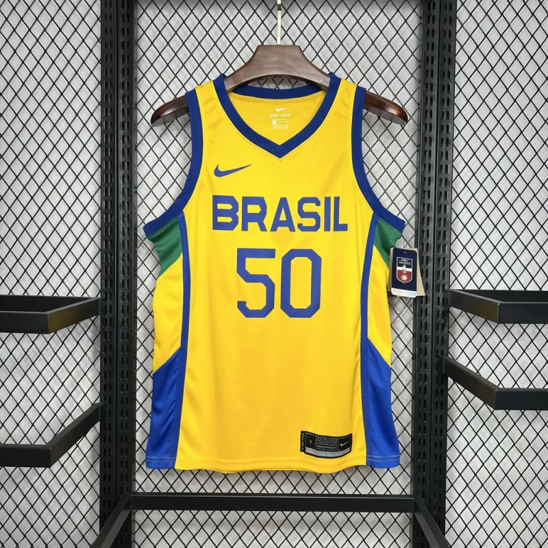 NBA Brazil 2024/25 Caboclo #50 Home Basketball Jersey Basketball Team Shirt